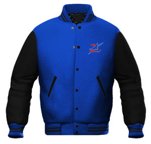 Blouson universitaire de baseball formel personnalisé en gros avec broderie, couleur et logo sur mesure, unisexe, en laine et cuir, col montant sur le devant - Product Image 3