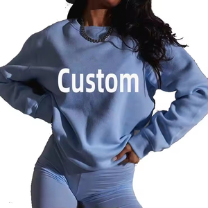 Sweat-shirt brodé OEM avec épaules décolletées Logo personnalisé Décontracté Décolleté Baggy Pull Loose Fit Tops - Product Image 2