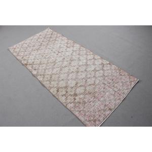พรมลายดอกไม้สีขาวชมพูสไตล์วินเทจแบบตุรกี ขนาด 3x6.4 ฟุต - Product Image 2