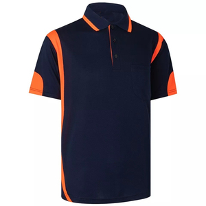 Polo personnalisé de haute qualité en polyester à séchage rapide haute visibilité à manches courtes réfléchissant, sécurité et respirant pour hommes Service OEM - Product Image 6