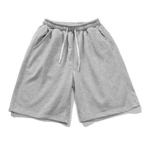 Pantalones cortos de gimnasio de cintura media para hombre 2025 algodón pantalones cortos de verano transpirables y de secado rápido con logotipo personalizado y patrón sólido 100% - Product Image 4