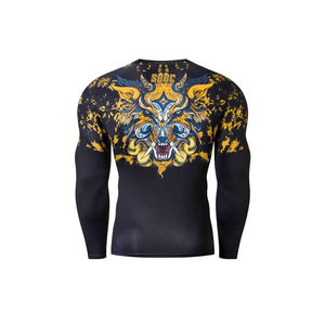 Manufacturer OEM Rash Guard Men Sublimation Printed Spandex Bjj Rash Guard MMA <b>Rashguard</b> Compression Shirts - Product Image 3