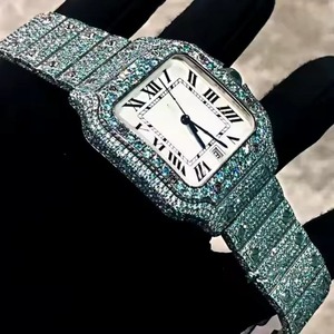 นาฬิกาเพชรโมอิสเพชรสีฟ้าสำหรับแลปสุดคลาสสิกหรูหราสำหรับผู้หญิงผู้ชายนาฬิกาควอทซ์สีรุ้งสุดหรู - Product Image 2