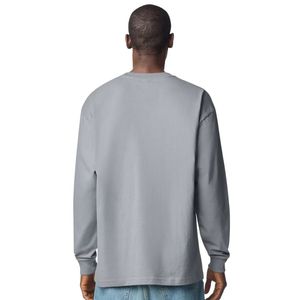 <b>Men</b> Oversized Long Sleeve <b>Pocket</b> Tee Soft Cotton Crewneck Casual Everyday Streetwear Top - Product Image 2