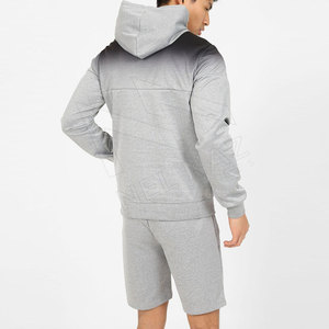 Conjunto de pantalones cortos con capucha de lavado de 2 piezas personalizados de alta calidad para hombres, conjunto de pantalones cortos con capucha, conjunto de Sudadera corta en blanco - Product Image 2