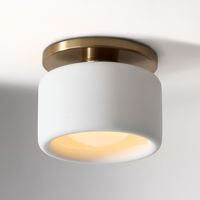 Plafonnier semi-encastré minimaliste Anders en porcelaine Aura de Simig Lighting, luminaire moderne