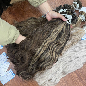 100% Vietnamese Human Hair I Tip Extensions Raw Hair Bundles Natural Straight Remy Hair Various Colors No <b>Tangle</b> No Shedding - Product Image 2