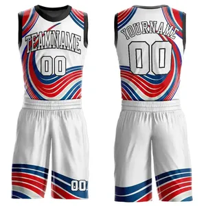 Ensemble maillot et short de basketball de l'équipe américaine, design réversible sublimé personnalisé violet, uniformes de basketball pour hommes - Product Image 3