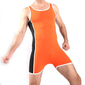 Combinaison de lutte unisexe personnalisée, extensible, en spandex/polyester, logo sur le devant, légère et confortable pour les compétitions - Product Image 6