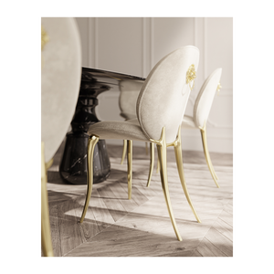 Pietra Oval XL Nero Marquina Dining <b>Table</b> Contemporary Wooden Set Kitchen <b>Table</b> with Stylish Assembled Design - Product Image 3