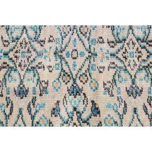 Alfombra Turca de 5.7x8.8 pies, Alfombra Grande Vintage, Alfombra de Lana con Diseño Floral Azul y Blanco - Product Image 5