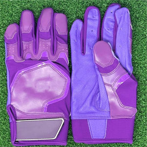Custom Logo Professional Baseball Batting Gloves Leather Short Cuff Lightweight Flexible Breathable Durable <b>Hook</b> & Loop Closure - Product Image 3