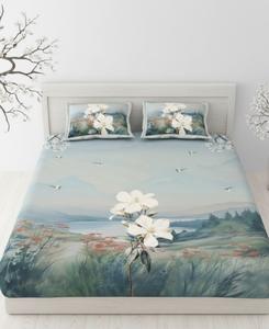 Organic Cotton Eco-Friendly Folded Bed Sheet Set 3PCS 600TC Thread Count European & American Style Flatsheet + 2 Pillowcases - Product Image 1