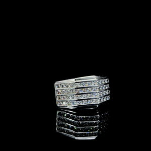 Bague de fiançailles en moissanite, argent 925, luxe, grappe, pour homme, garçon, cadeau avec sertissage à griffes - Product Image 2