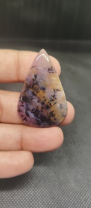 Cabochons en améthyste dendrite 100% naturelle de haute qualité, fabriqués à la main en Inde, dos plat lisse, pierres brutes bleues pour la fabrication de bijoux - Product Image 4