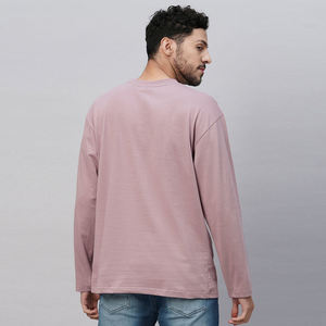 Camiseta de manga larga con estampado de logotipo personalizado de algodón con cuello redondo al por mayor, camiseta de manga larga Vintage de alta calidad para hombre - Product Image 3