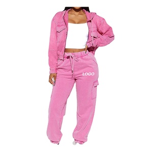 2025 femmes décontracté surdimensionné 100% coton respirant survêtements ensemble deux pièces entraînement et Jogging porter pour l'hiver - Product Image 1