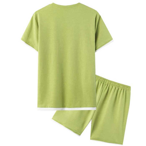 Nouveaux hommes ensembles courts personnalisés tissu doux 100% coton polaire épaisse poids lourd couleur unie blanc uni hommes ensemble court bon prix - Product Image 2