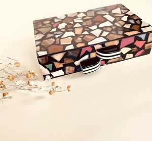 Pochette de luxe en bois et résine, imitation perle, papillon de luxe, charme solide, pochette complète, ensemble de mariage pour femmes, design créatif - Product Image 4