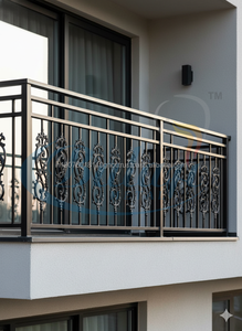 Barandilla Moderna en Espiral de Hierro Fundido para Escaleras, 10 mm de Grosor, 32.5 Pulgadas de Altura, Sin Marco, Resistente al Agua y al Óxido, Barandilla para Balcón de Casa - Product Image 4