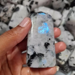Piedra de Luna Arcoíris Natural, Gema Pulida de Forma Libre, Cristal Irregular, Colección de Minerales, Venta al por Mayor - Product Image 1