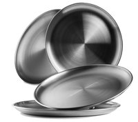 Assiettes rondes en aluminium de haute qualité, ensemble d'assiettes rondes en aluminium pour les plats, les collations, les desserts pour la décoration du salon