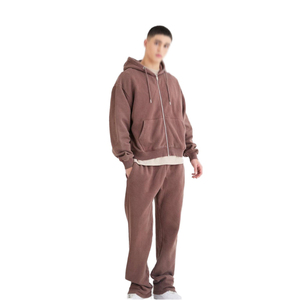 Survêtement imprimé uni pour homme, coupe classique |   Sweat-shirt élégant Pantalon de jogging Vêtements de sport respirants Anti-bactériens en polaire - Product Image 6