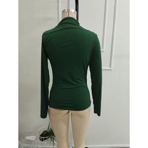 Blouse Sandy à manches longues et col demi-pêcheur avec détail plissé aux épaules pour femme, 38407 - Zumrut - Product Image 6