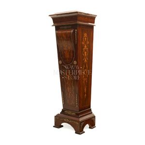 Colonne décorative en bois avec plateau en marbre de luxe - Product Image 5