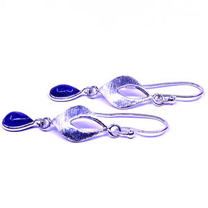 เครื่องประดับเงินแท้ 925 ชุบทอง ประดับพลอยแทนซาไนต์ ต่างหูสำหรับผู้หญิง - Product Image 4