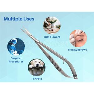 Tijera profesional de resorte para cejas de acero inoxidable para recortar y dar forma a las cejas con herramienta de aseo de precisión - Product Image 5