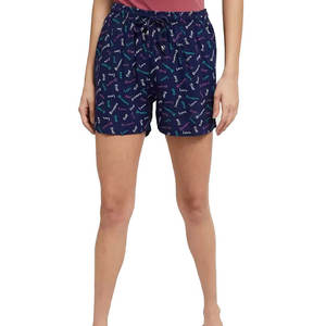Shorts d'été décontractés imprimés pour femmes de haute qualité, avec cordon de serrage et taille élastique, pour la détente et le sommeil, respirants - Product Image 1