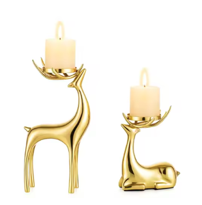 Porte-bougie en aluminium au design renne, très vendu, pour hôtel et maison, décoration de Noël, porte-bougie de qualité supérieure à prix abordable - Product Image 2