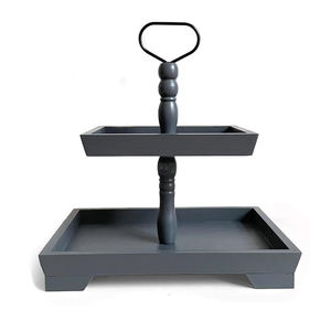 Plateau en bois à 2 niveaux support de décor de ferme avec poignée nourriture Fruits Cupcakes affichage plateau de service rustique à plusieurs niveaux pour un usage domestique - Product Image 5