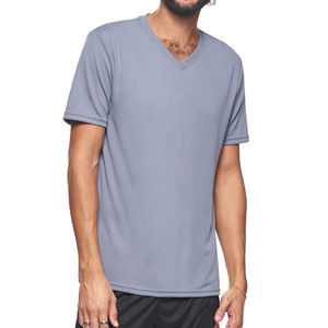 Camisetas de algodón con cuello en V para hombre, ropa de calle Lisa informal ajustada de verano suave de manga corta para hombre, camisetas a la venta - Product Image 1