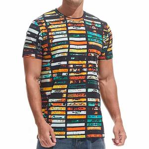 T-shirts en coton personnalisés de haute qualité pour hommes décontracté Style long manches courtes col rond couleur unie vierge surdimensionné Logo impression vente - Product Image 3