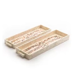 Nuevo 2025 diseño moderno de lujo madre de perla logotipo personalizado bandejas de servicio para Ramadán y Navidad hecho a mano sostenible bajo MOQ - Product Image 3