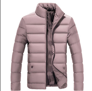 Chaqueta acolchada para uso diario para hombre, Abrigo acolchado con cuello levantado cálido, ropa de abrigo de invierno ligera informal, tendencia de estilo callejero - Product Image 1
