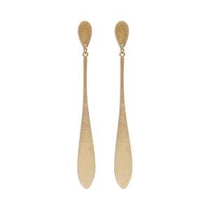 CUCOCUCA YXQ E296 Orecchini pendenti in acciaio inossidabile dorato spazzolato, ipoallergenici e resistenti, adatti per un look elegante per eventi/feste - Product Image 1