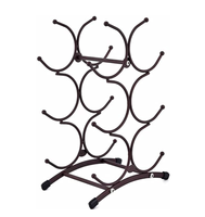 Casier à vin en métal design classique décor cuisine étagère support stockage noir affichage comptoir porte-bouteilles en métal