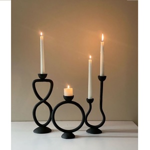 Home Decoration Metal Candle Holder Candle Stand for Lighting and <b>Set</b> Stylish Antique Finish Decorative Candle Jar Holder - Product Image 1