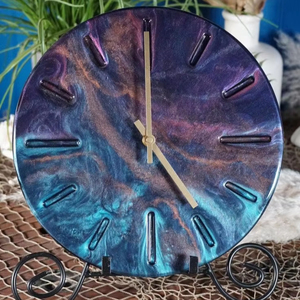 นาฬิกาแขวนผนังอีพ็อกซี่เรซินทำด้วยมือแบบกำหนดเองสำหรับพื้นที่สวยงามไม่เหมือนใครของตกแต่งบ้านของขวัญผนังอีพ็อกซี่นาฬิกามหาสมุทรโดยการสร้างแบบโบราณ - Product Image 1