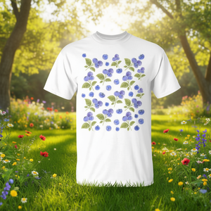 Camiseta unisex con estampado de acuarela de arándanos, cuello redondo, manga corta, impresión digital, para adultos - Product Image 3