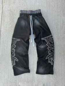 Pantalones de chándal de cintura doble de alta calidad personalizados OEM con forro polar de algodón grueso 100% colores personalizados y pantalones de chándal con logotipos para hombres - Product Image 3