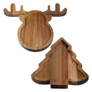 Diseño atractivo Decoración para el hogar Plato de madera Forma personalizada Plato de madera para el hogar Decoración de mesa de hotel Plato de servidor de alimentos en venta - Product Image 5