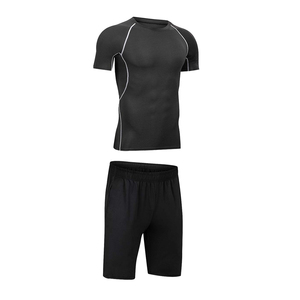 Ensemble de compression de course à pied pour hommes, ensemble de yoga de compression de fitness avec impression personnalisée, fournisseur direct d'usine - Product Image 5
