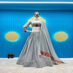 ผ้าเรยอนที่ออกแบบล่าสุดพิมพ์ลาย Gamthi ทำงาน lahenga choli โดย fabzone - Product Image 5