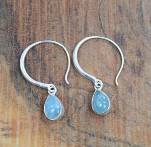 เครื่องประดับสำหรับผู้หญิงต่างหูเงินสไตล์ Boho 925เครื่องประดับเงินสเตอร์ลิงพลอยอความารีนของขวัญต่างหูแฮนด์เมด - Product Image 2