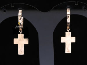 Nueva moda totalmente helado Jesús Cruz cuelga pendientes brillante Esmeralda Moissanite VVs diamantes 925 plata esterlina fiestas regalos - Product Image 5