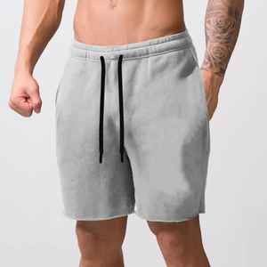 Latest Custom Design Men's Summer Casual Gym <b>Shorts</b> Solid Joggers Pockets Drawstring Running Plain Dyed <b>Fleece</b> <b>Shorts</b> Men's - Product Image 2